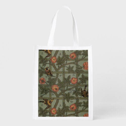 William Morris Trellis Wallpaper Reusable Grocery Bag