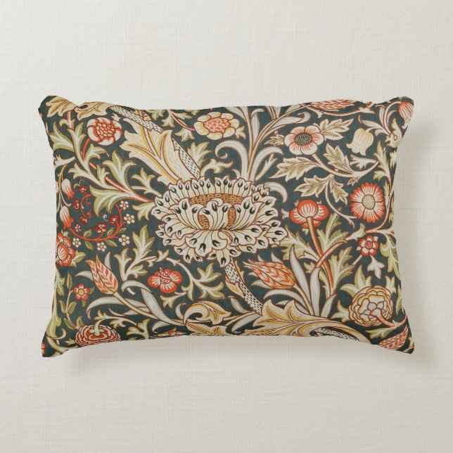 William Morris Trent Garden Flower Classic Botanic Accent Pillow (Front)