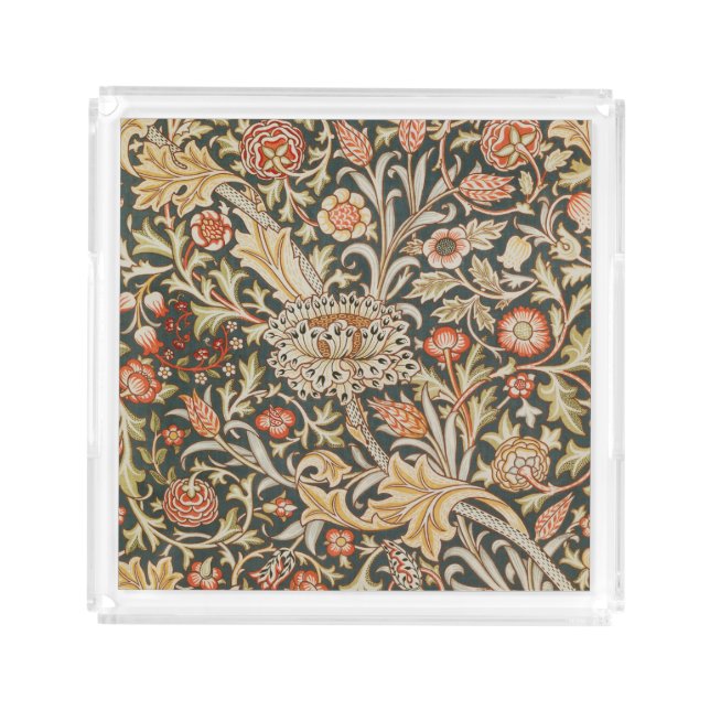 William Morris Trent Garden Flower Classic Botanic Acrylic Tray (Front)