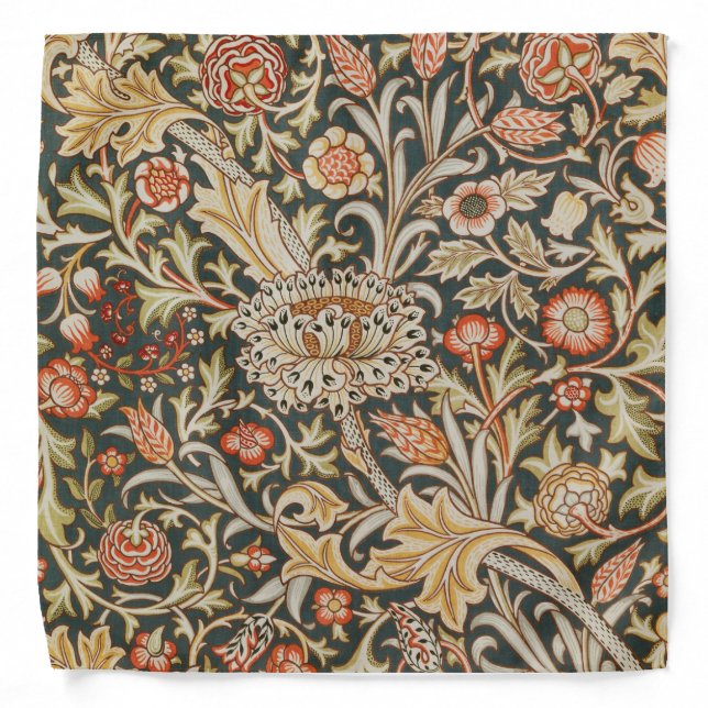 William Morris Trent Garden Flower Classic Botanic Bandana (Front)