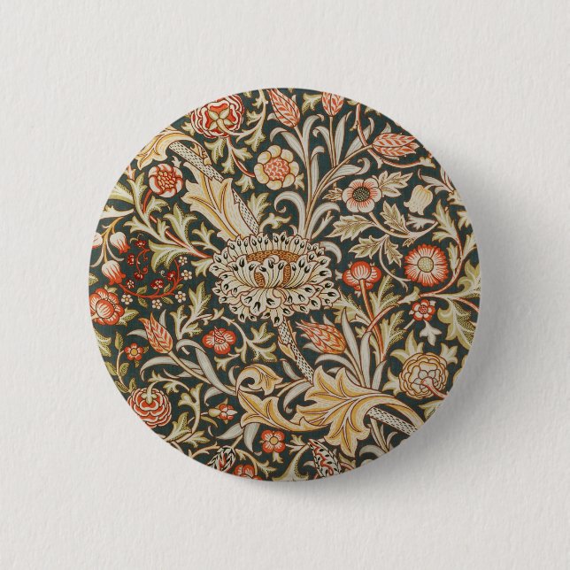 William Morris Trent Garden Flower Classic Botanic Button (Front)