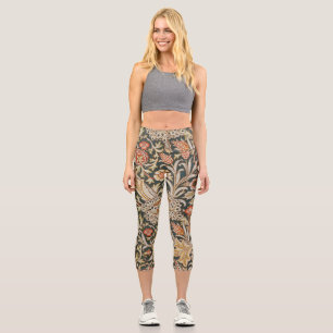 William Morris Trent Garden Flower Classic Botanic Capri Leggings