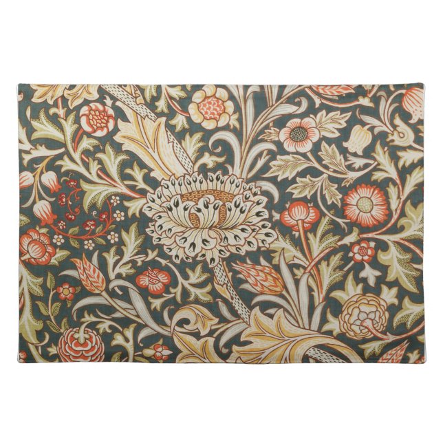 William Morris Trent Garden Flower Classic Botanic Cloth Placemat (Front)