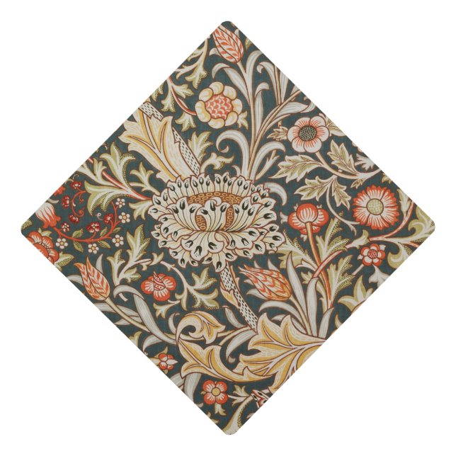 William Morris Trent Garden Flower Classic Botanic Graduation Cap Topper (Front)
