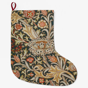 William Morris Trent Garden Flower Classic Botanic Large Christmas Stocking