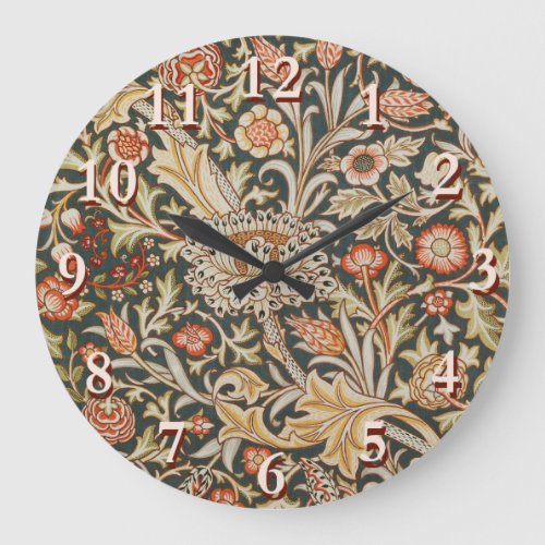 William Morris Trent Garden Flower Classic Botanic Large Clock
