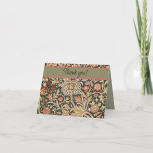 William Morris Trent Garden Flower Classic Botanic Letterpress Thank You Card