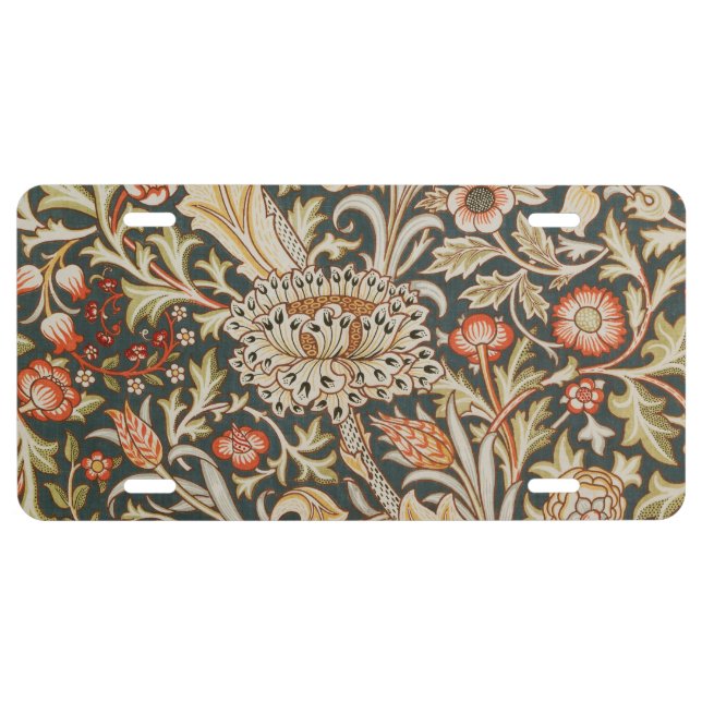 William Morris Trent Garden Flower Classic Botanic License Plate (Front)