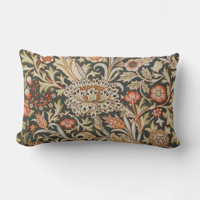 William Morris Trent Garden Flower Classic Botanic Lumbar Pillow (Front)