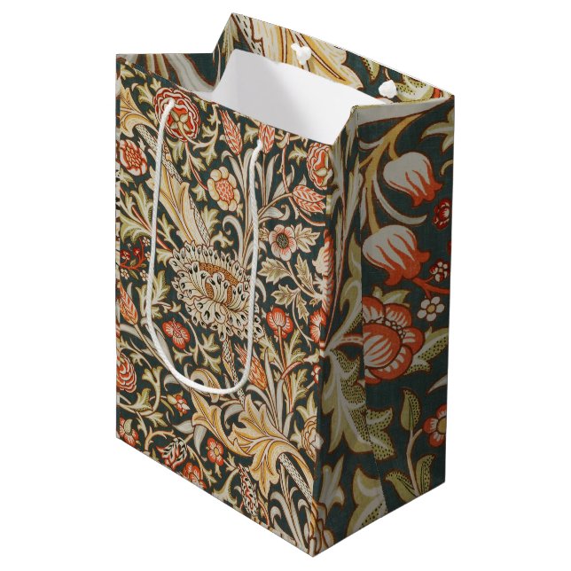 William Morris Trent Garden Flower Classic Botanic Medium Gift Bag (Front Angled)