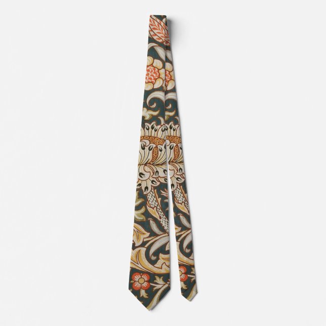 William Morris Trent Garden Flower Classic Botanic Neck Tie (Front)
