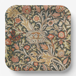 William Morris Trent Garden Flower Classic Botanic Paper Plates