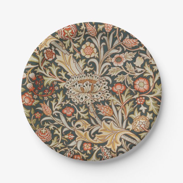 William Morris Trent Garden Flower Classic Botanic Paper Plates (Front)