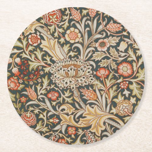 William Morris Trent Garden Flower Classic Botanic Round Paper Coaster