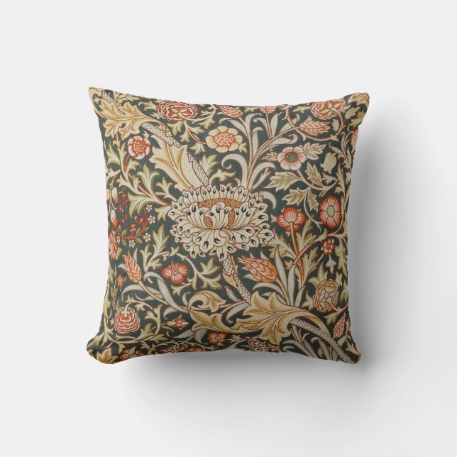 William Morris Trent Garden Flower Classic Botanic Throw Pillow (Front)
