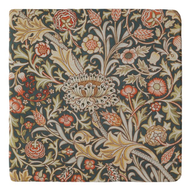 William Morris Trent Garden Flower Classic Botanic Trivet (Front)