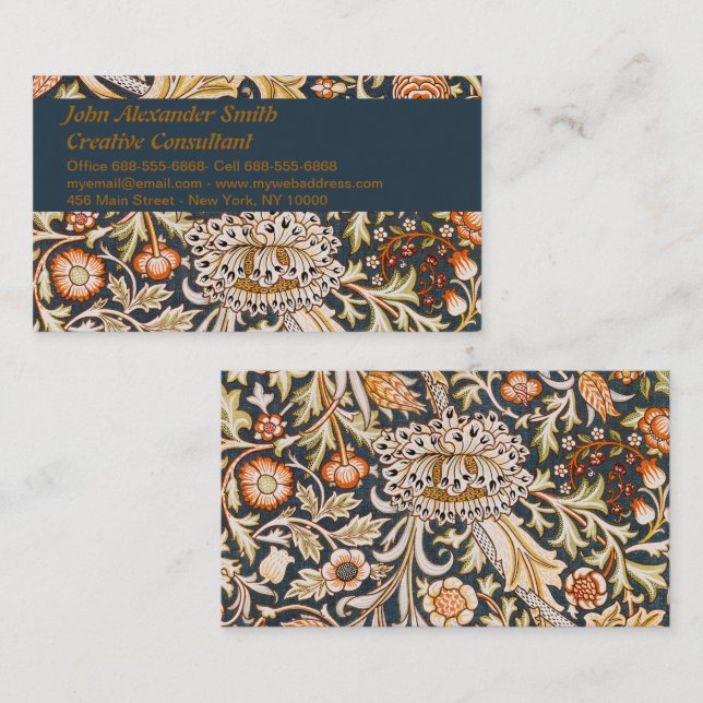 William Morris Trent Garden Flower Pattern Classic Business Card (Front/Back)