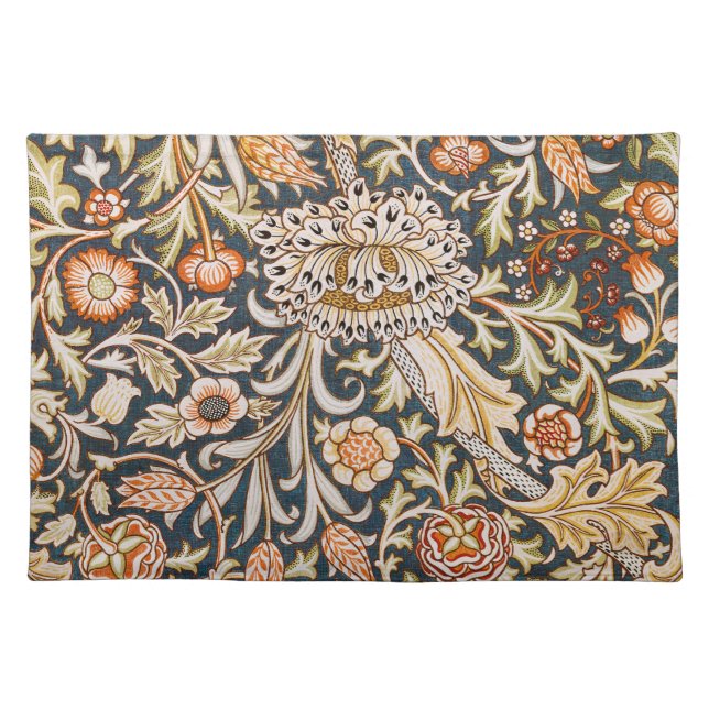 William Morris Trent Garden Flower Pattern Classic Cloth Placemat (Front)