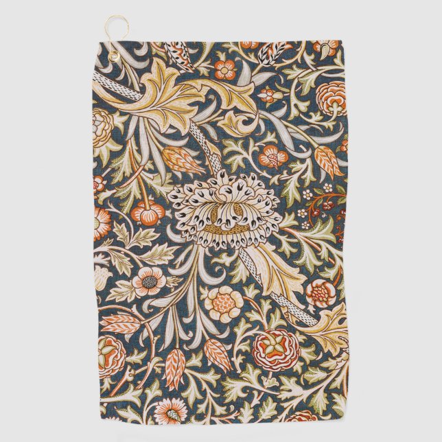 William Morris Trent Garden Flower Pattern Classic Golf Towel (Front)