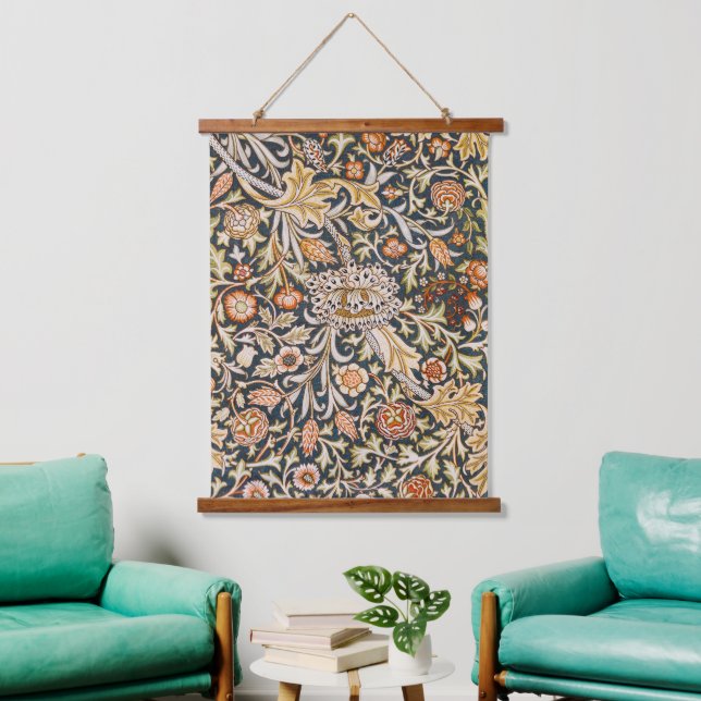 William Morris Trent Garden Flower Pattern Classic Hanging Tapestry (Living Room)