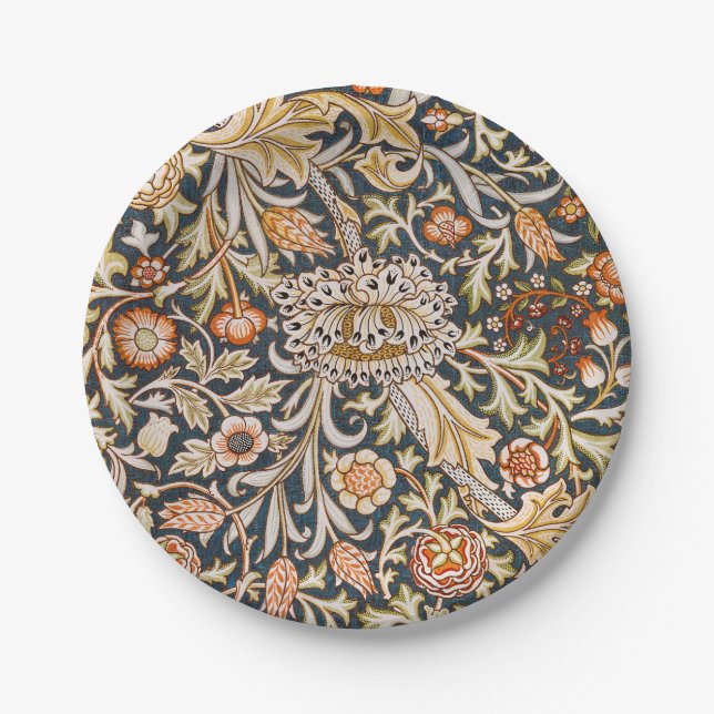 William Morris Trent Garden Flower Pattern Classic Paper Plates (Front)