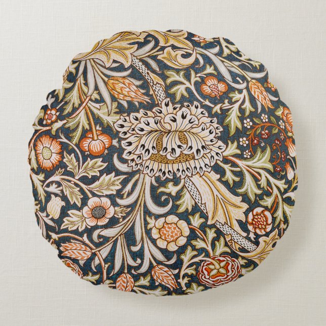William Morris Trent Garden Flower Pattern Classic Round Pillow (Front)