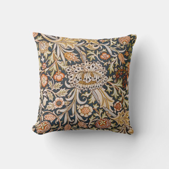 William Morris Trent Garden Flower Pattern Classic Throw Pillow (Front)