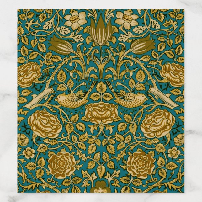 William Morris Tudor Rose Pattern Blue Golden Envelope Liner (Design)