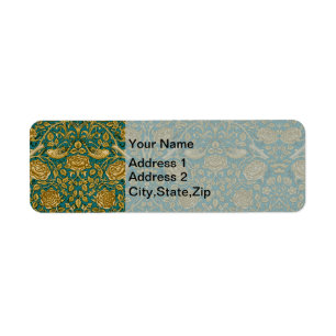 William Morris Tudor Rose Pattern Blue Golden Label