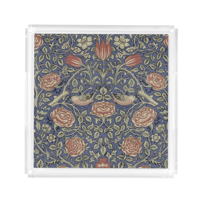 William Morris Tudor Rose Wallpaper Acrylic Tray (Front)