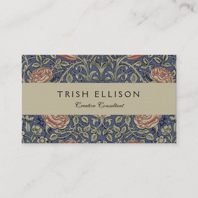 William Morris Tudor Rose Wallpaper Business Card (Front)