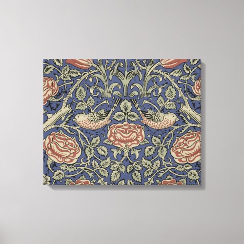 William Morris Tudor Rose Wallpaper Canvas Print