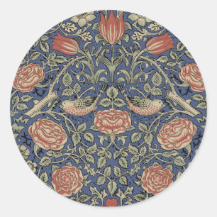 William Morris Tudor Rose Wallpaper Classic Round Sticker