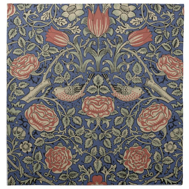 William Morris Tudor Rose Wallpaper Cloth Napkin (Front)