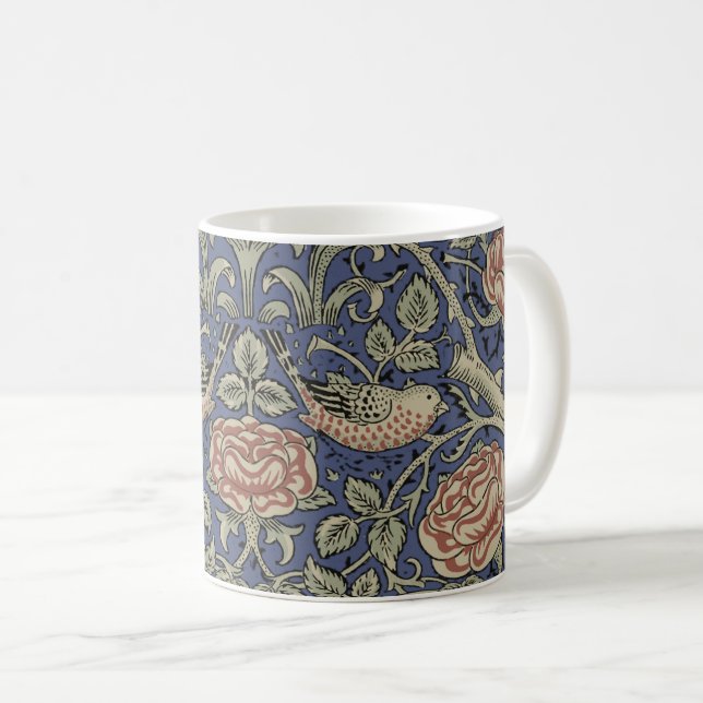 William Morris Tudor Rose Wallpaper Coffee Mug (Front Right)