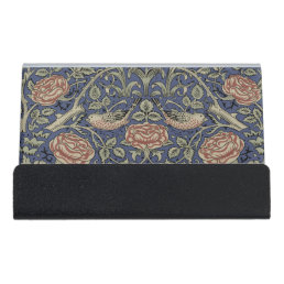 William Morris Tudor Rose Wallpaper Desk Business Card Holder