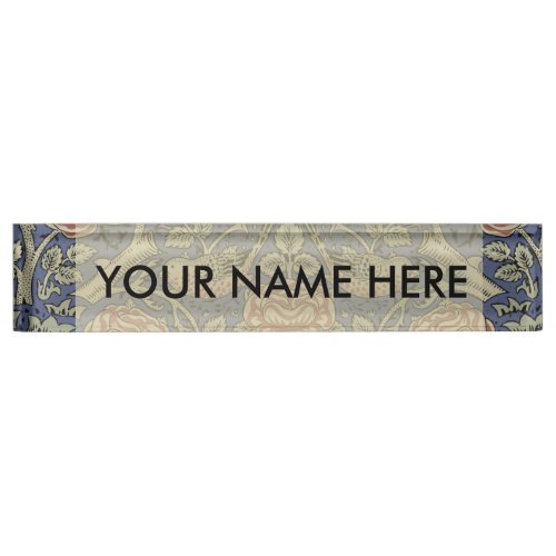 William Morris Tudor Rose Wallpaper Desk Name Plate