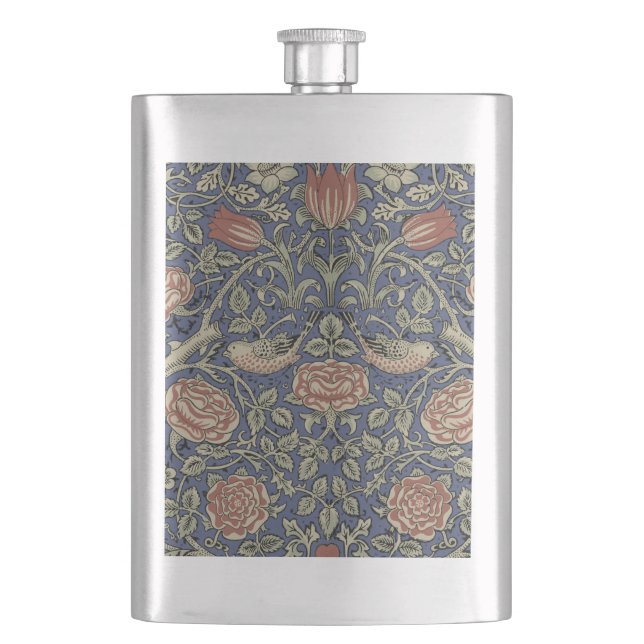 William Morris Tudor Rose Wallpaper Flask (Front)