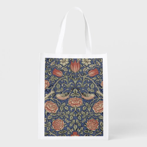 William Morris Tudor Rose Wallpaper Grocery Bag