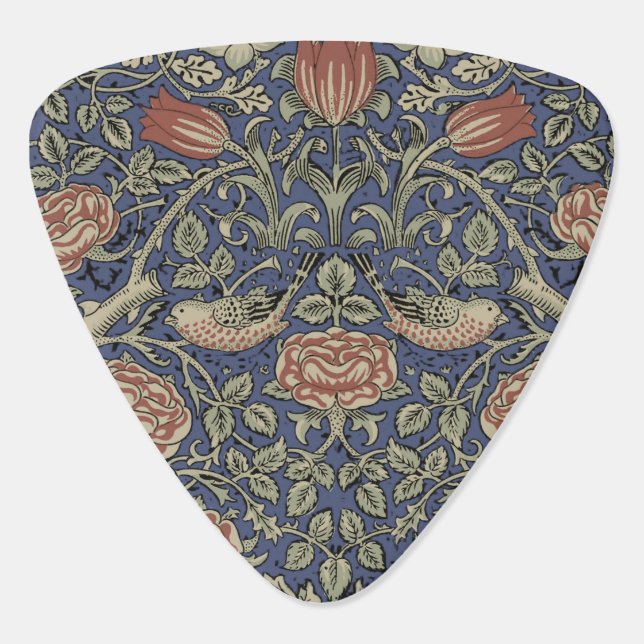 William Morris Tudor Rose Wallpaper Guitar Pick (Back)
