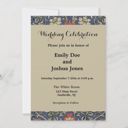 William Morris Tudor Rose Wallpaper Invitation