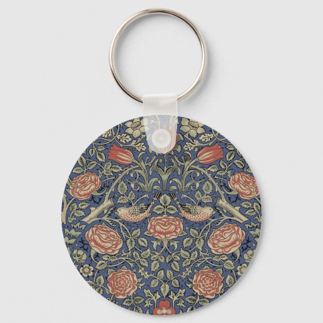 William Morris Tudor Rose Wallpaper Keychain (Front)