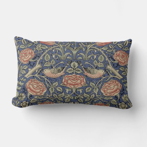 William Morris Tudor Rose Wallpaper Lumbar Pillow