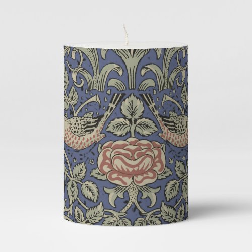 William Morris Tudor Rose Wallpaper Pillar Candle