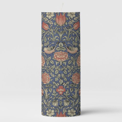William Morris Tudor Rose Wallpaper Pillar Candle
