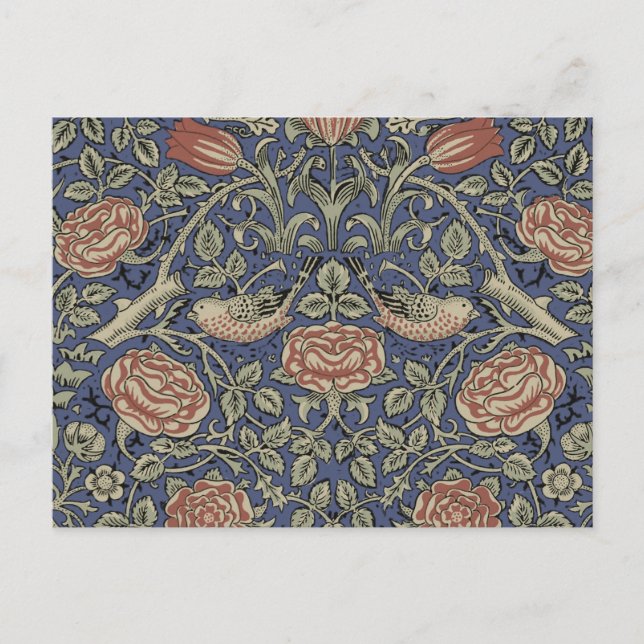William Morris Tudor Rose Wallpaper Postcard (Front)