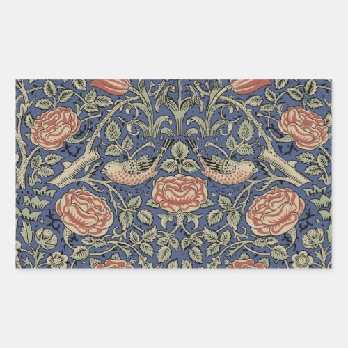 William Morris Tudor Rose Wallpaper Rectangular Sticker