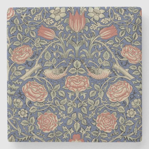 William Morris Tudor Rose Wallpaper Stone Coaster