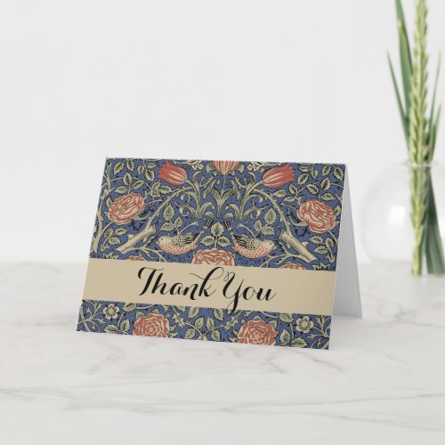 William Morris Tudor Rose Wallpaper Thank You Card