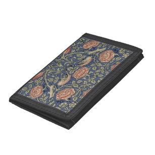 William Morris Tudor Rose Wallpaper Trifold Wallet